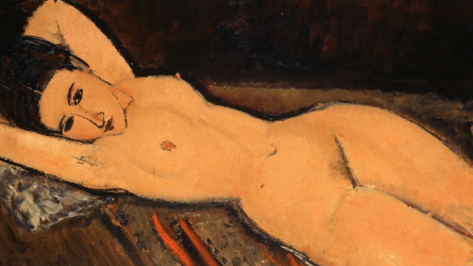 Nu couché (1916, huile sur toile 65,5 x 87 cm, Amedeo Modigliani , Collection Emil Bührle, Zurich)