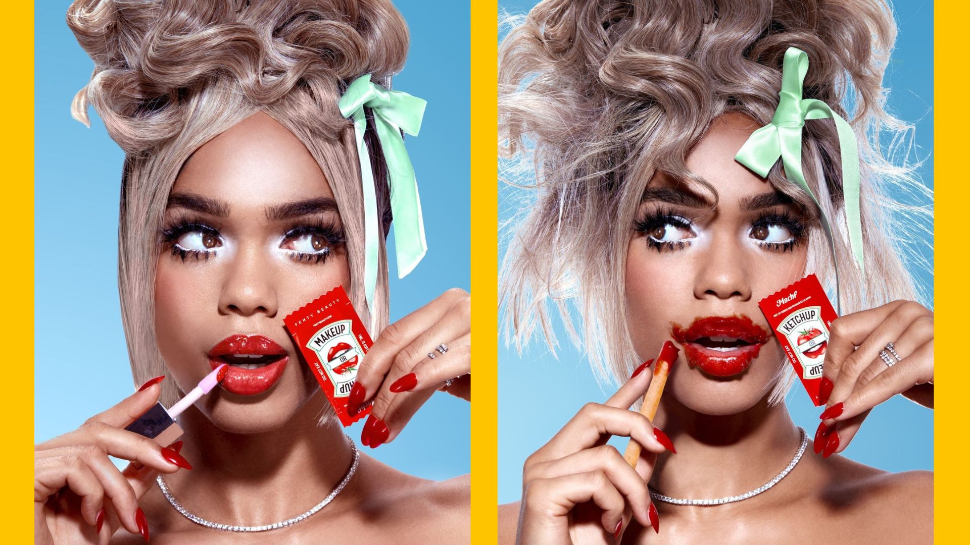 Fenty Beauty de Rihanna sort une roulette russe de « gloss ou ketchup »  avec les artistes MSCHF - Madmoizelle